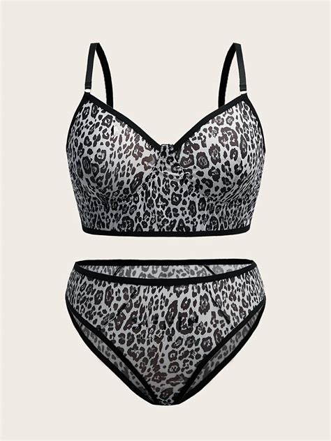 plus size leopard print lingerie